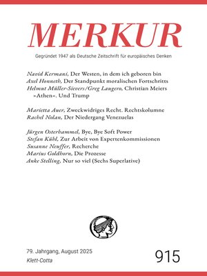 cover image of MERKUR 8/2025, Jg.79